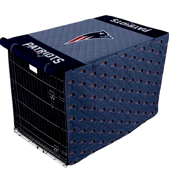 Pegasus Sports NFL New England Patriots Pet Crate Cover, Navy Blue 28 x 42” - Picture 1 of 4